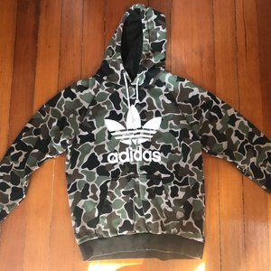 Mens Adidas Camo Hoodie Sweatshirt Trefoil